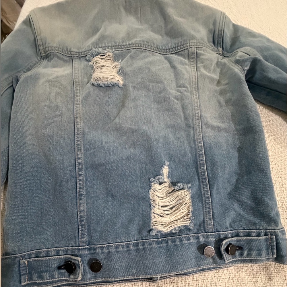 EI8HTDREAMS  STAR STUDDED BAND COLLAR DENIM JACKET - LIGHT BLUE - Picture 9 of 16